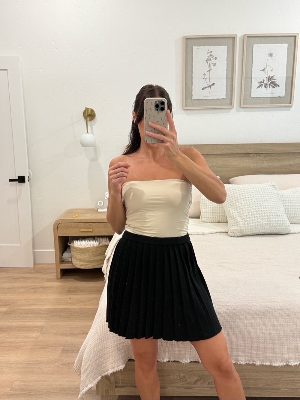 Black Pleated Mini Skirt